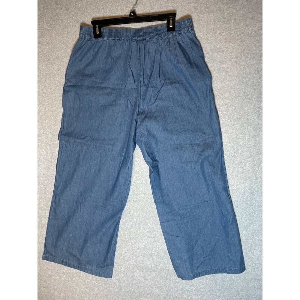 Cotton On Pants Womens Chambray Pull On Lightweight Pockets Summer